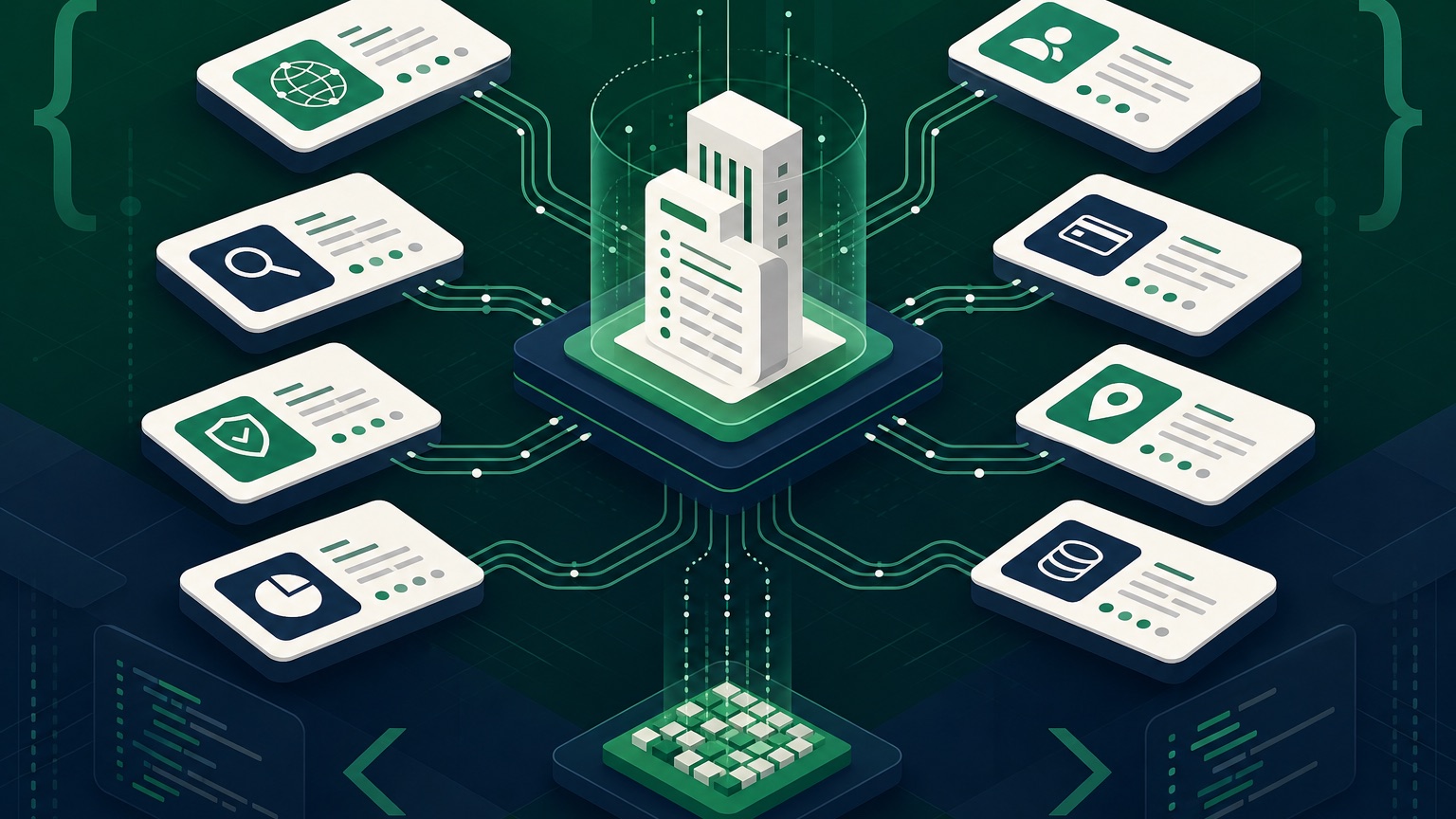 Critérios de integração conectados a uma central de dados CNPJ